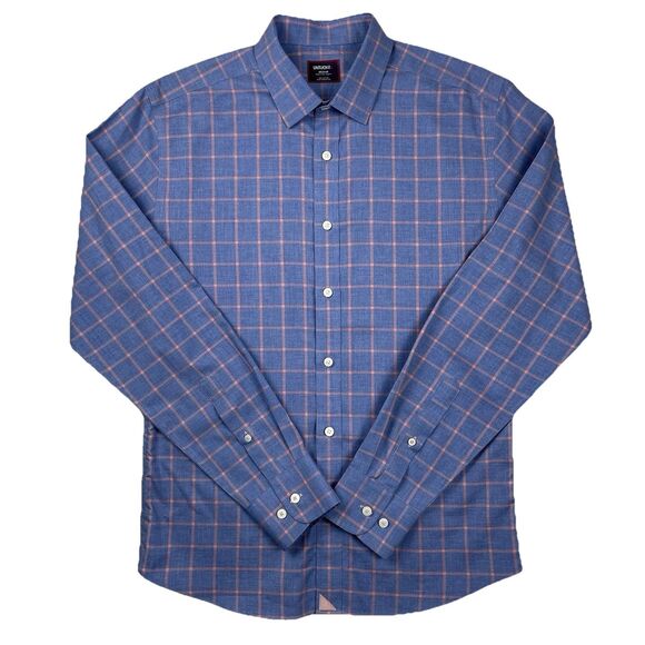 Untuckit Men’s Long Sleeve Button Up Blue Pink Check- M - Picture 2 of 9